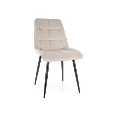 Стул SIGNAL CHIC Velvet Bluvel 30 светло-бежевый/черный